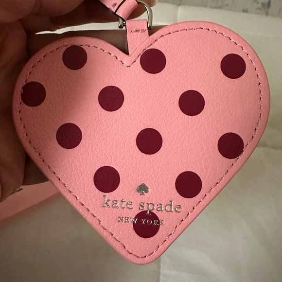 Kate Spade Leather Heart Love Birds Bag Charm - Picture 3 of 4